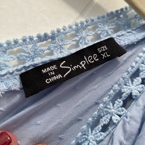 Simplee Tiered Ruffle Lace Inset Flounce Hem Maxi Peasant Dress - Picture 9 of 11